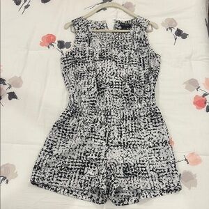 White House Black Market Black and White Romper